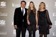 Rafael Nadal's father Sebastian (L), sister Maribel, and mother Ana Maria Perera (R)
